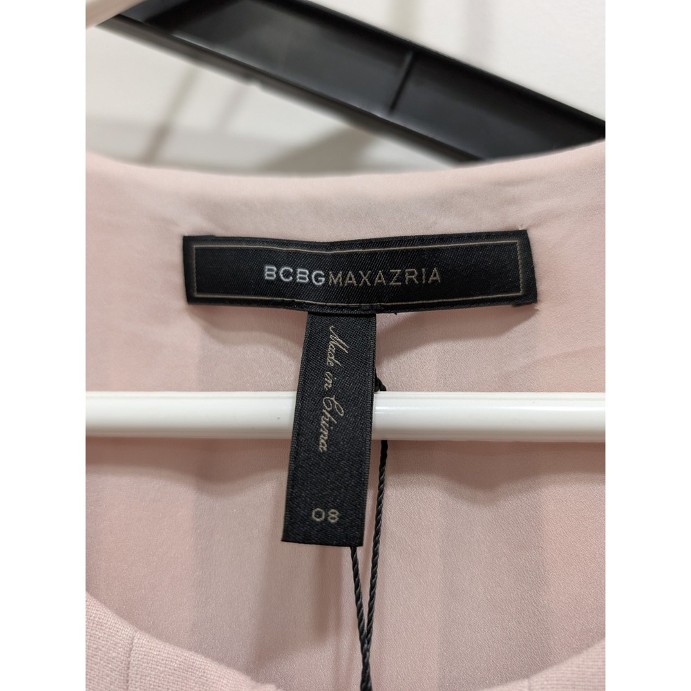 NEW BCBG Max Azria Audrey Dress Pale Pink Zipper Front Tiered $338 Size 8 - Picture 9 of 11
